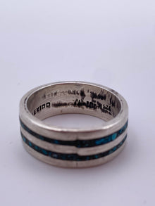 Turquoise Inlay on Sterling Band