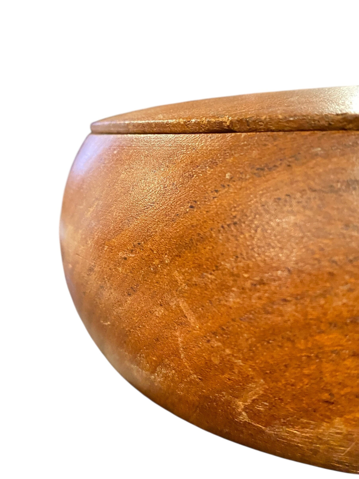 Round Teak Trinket Box