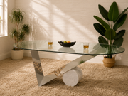 Italian Large Oval Table Cattellan Black Marble Steel and Crystal
