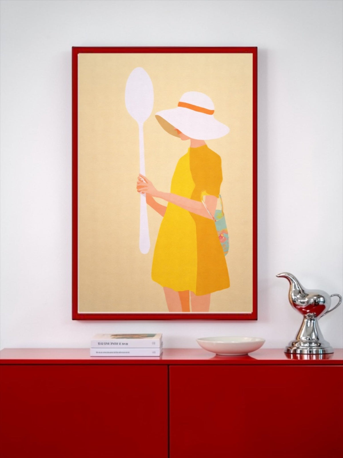 La Cuillère Giclee in Red Frame