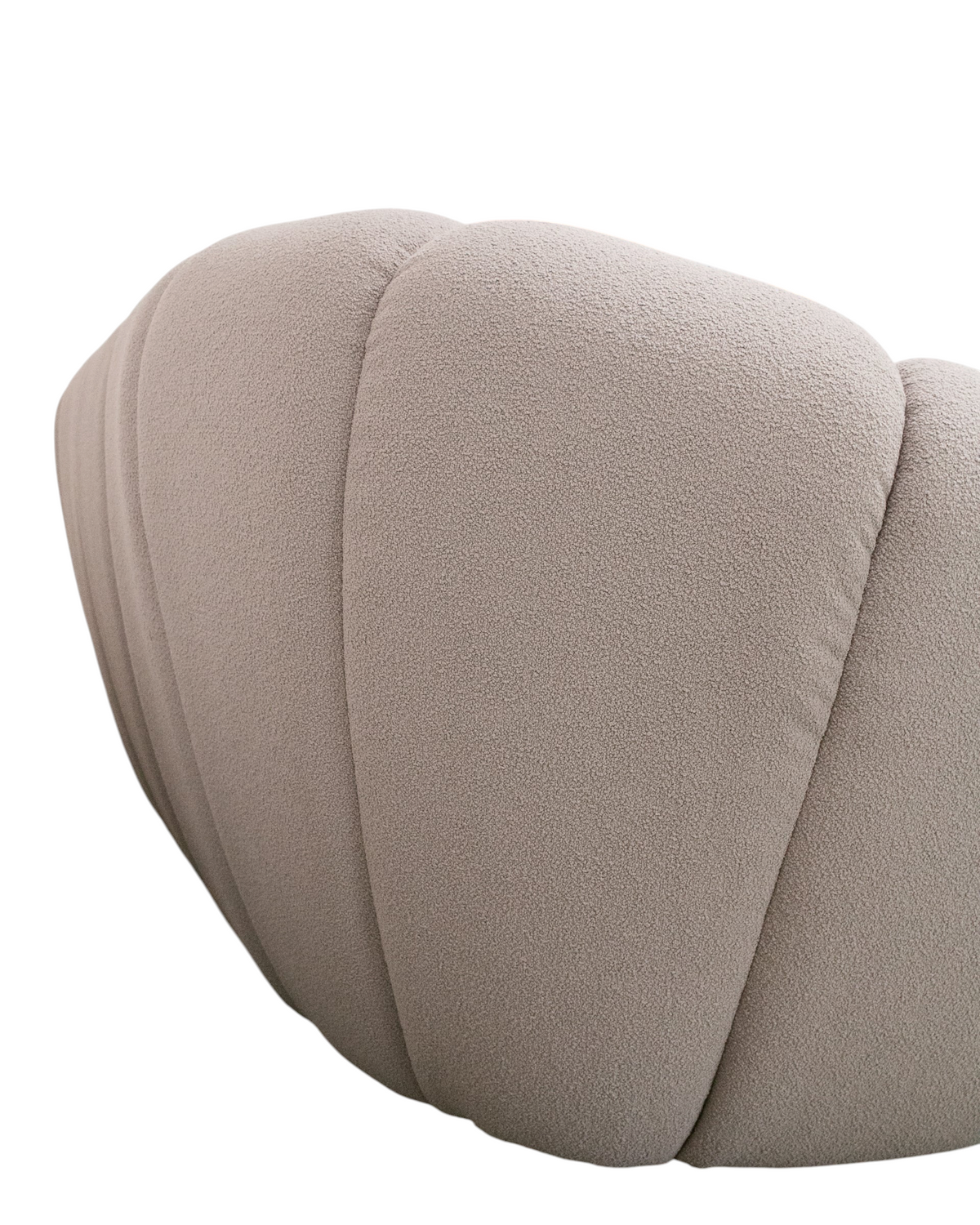 Grey Sculptural Channel-Tufted Curved Modular Sectional Sofa