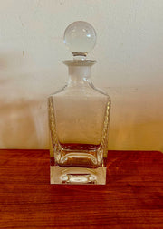 Vintage Crystal Square Liquor Whiskey Decanter With Topper