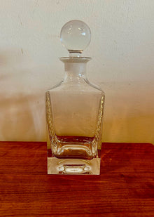 Vintage Crystal Square Liquor Whiskey Decanter With Topper