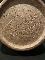 Large Specked Brown Studio Stoneware Pottery