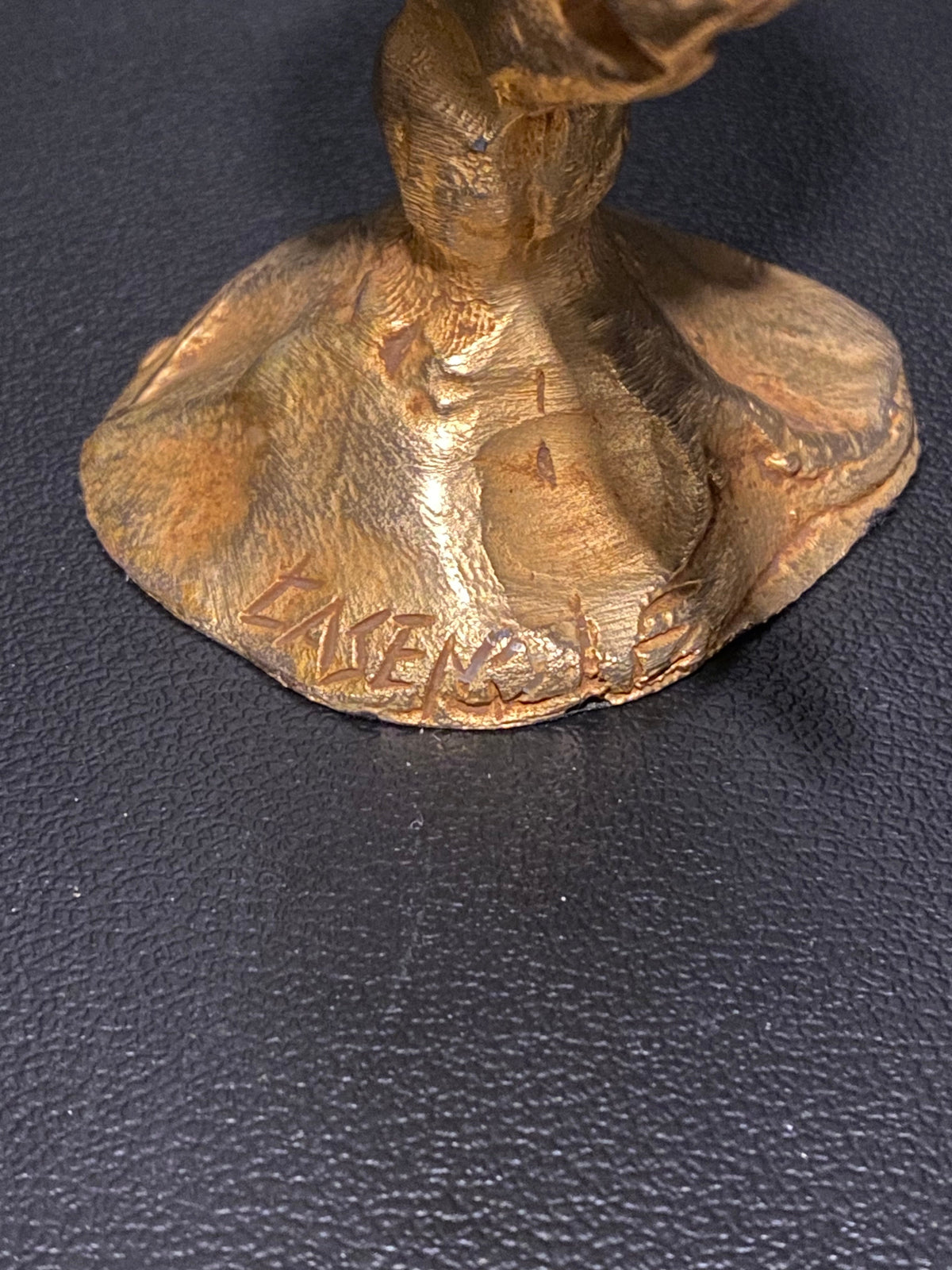 Pierre Casenove Bronze  Gold Gilded Candle Holder