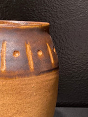 Two Tone Fire Glaze Stoneware Pottery Jar
