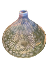 Studio Art Glass White Opaline Spotted Large Tear Drop