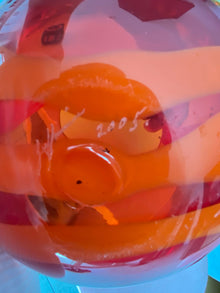 Signed Studio Creamsicle Orange Hand Blown Glass Bowl
