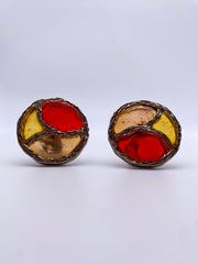 Modernist Stained Glass Resin Cufflinks