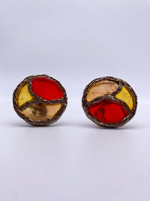 Modernist Stained Glass Resin Cufflinks