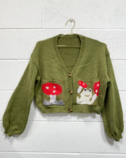 Frogs N’ Fungi are My Friends Cardigan (L)
