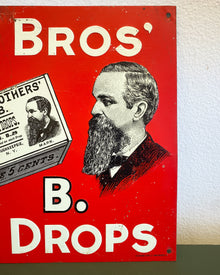Vintage Smith Bros Cough Drops Metal Sign