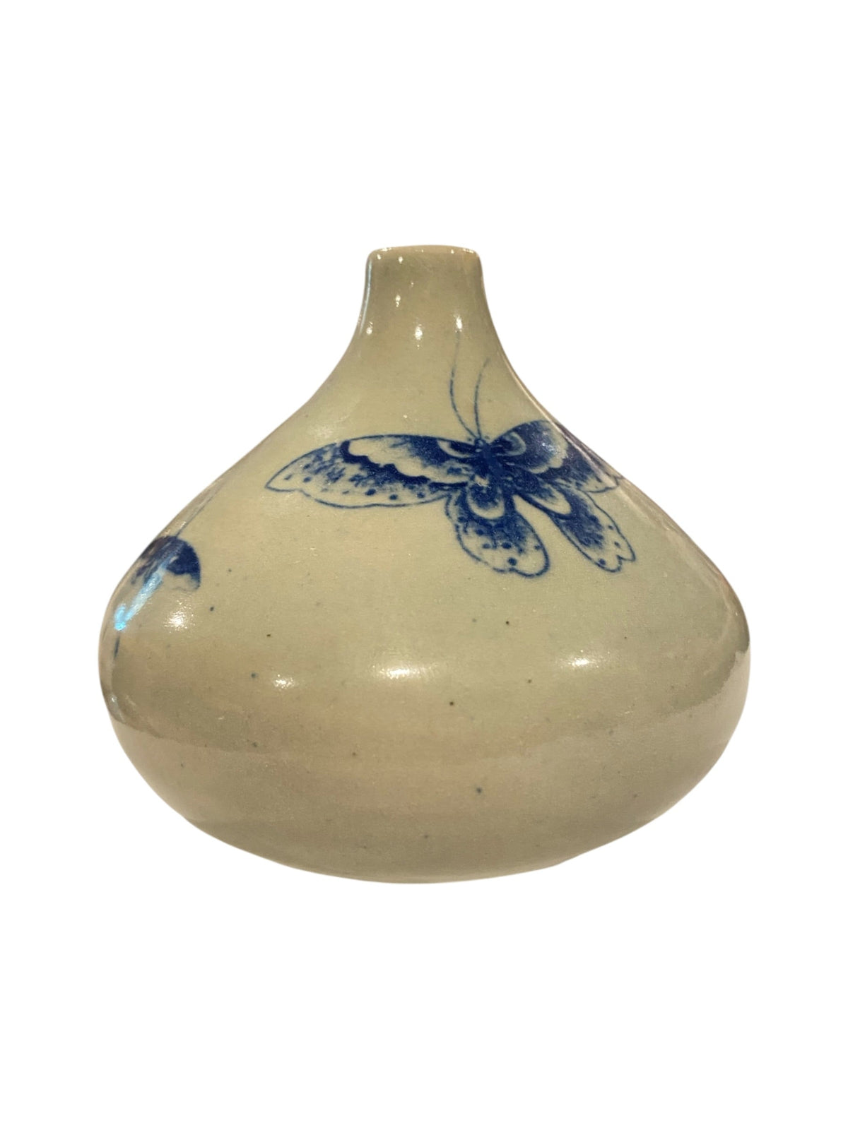 Blue Butterflies with Celadon Glaze Pottery