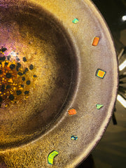 Beautiful Iridescent Infused Glass Bowl