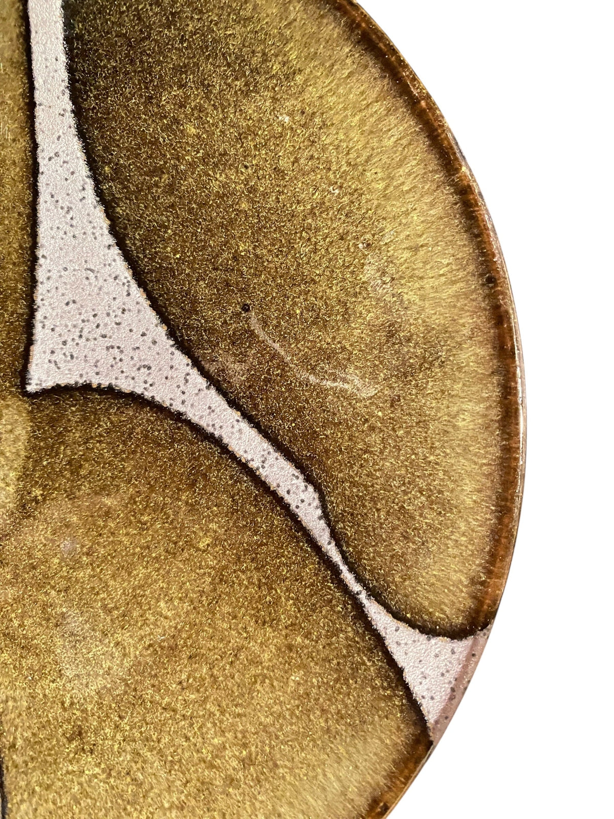 Green Moss Glaze Studio Pottery Round Tray