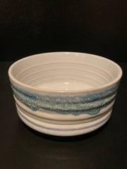 White and Turquoise Glaze Porcelain Bowl