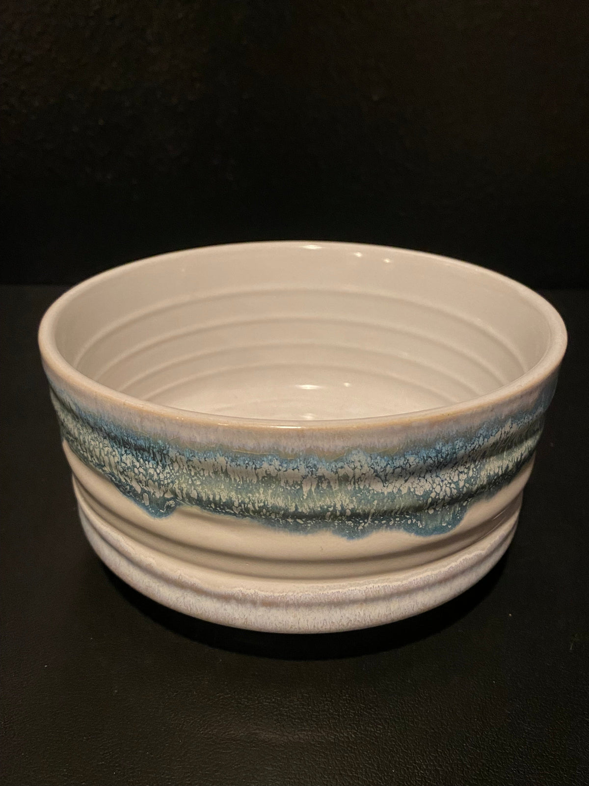 White and Turquoise Glaze Porcelain Bowl