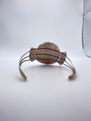 Native American Signed MB Sterling Cuff with Turquoise
