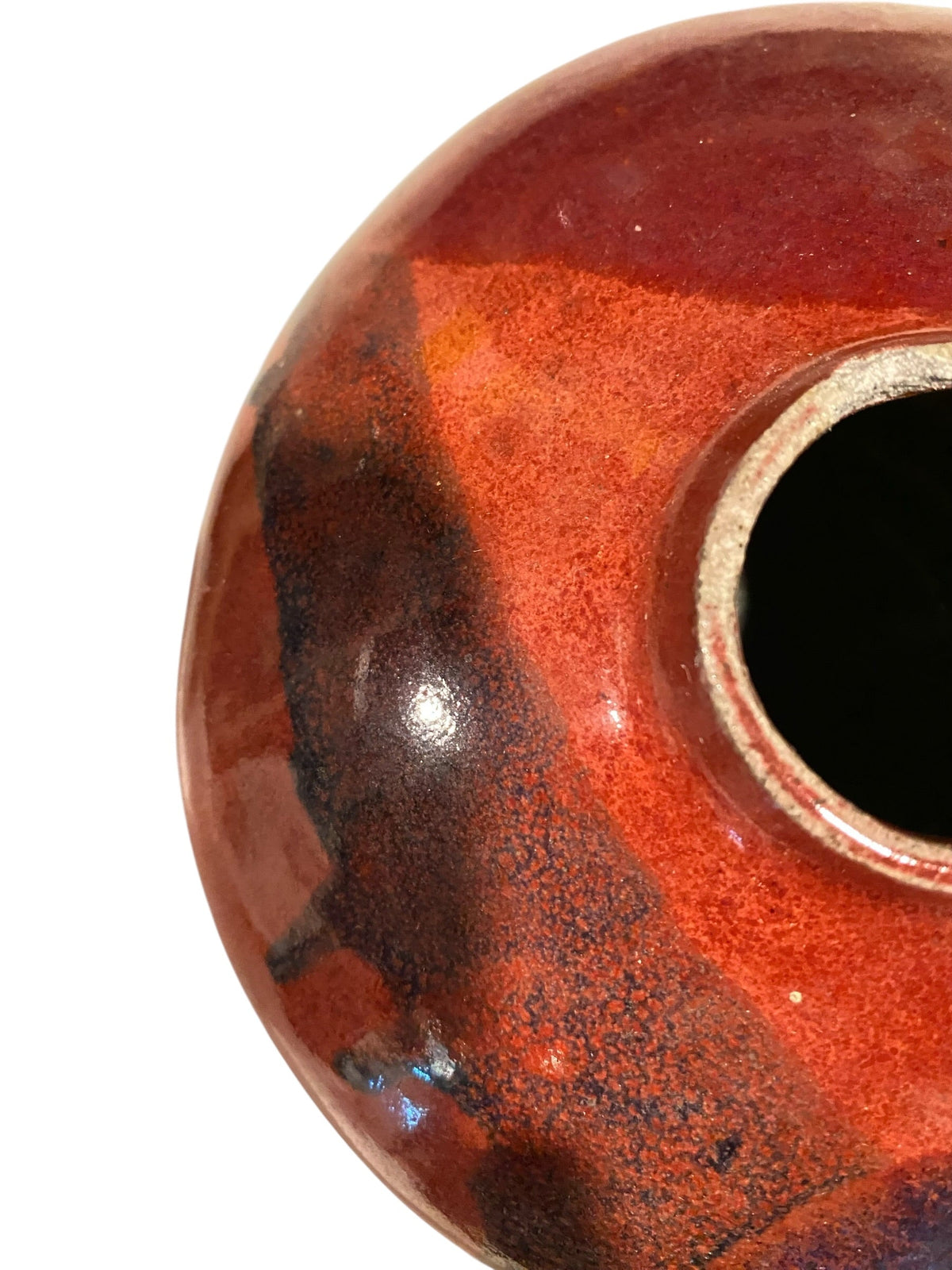 Red Blue Glaze Stoneware Studio Pottery