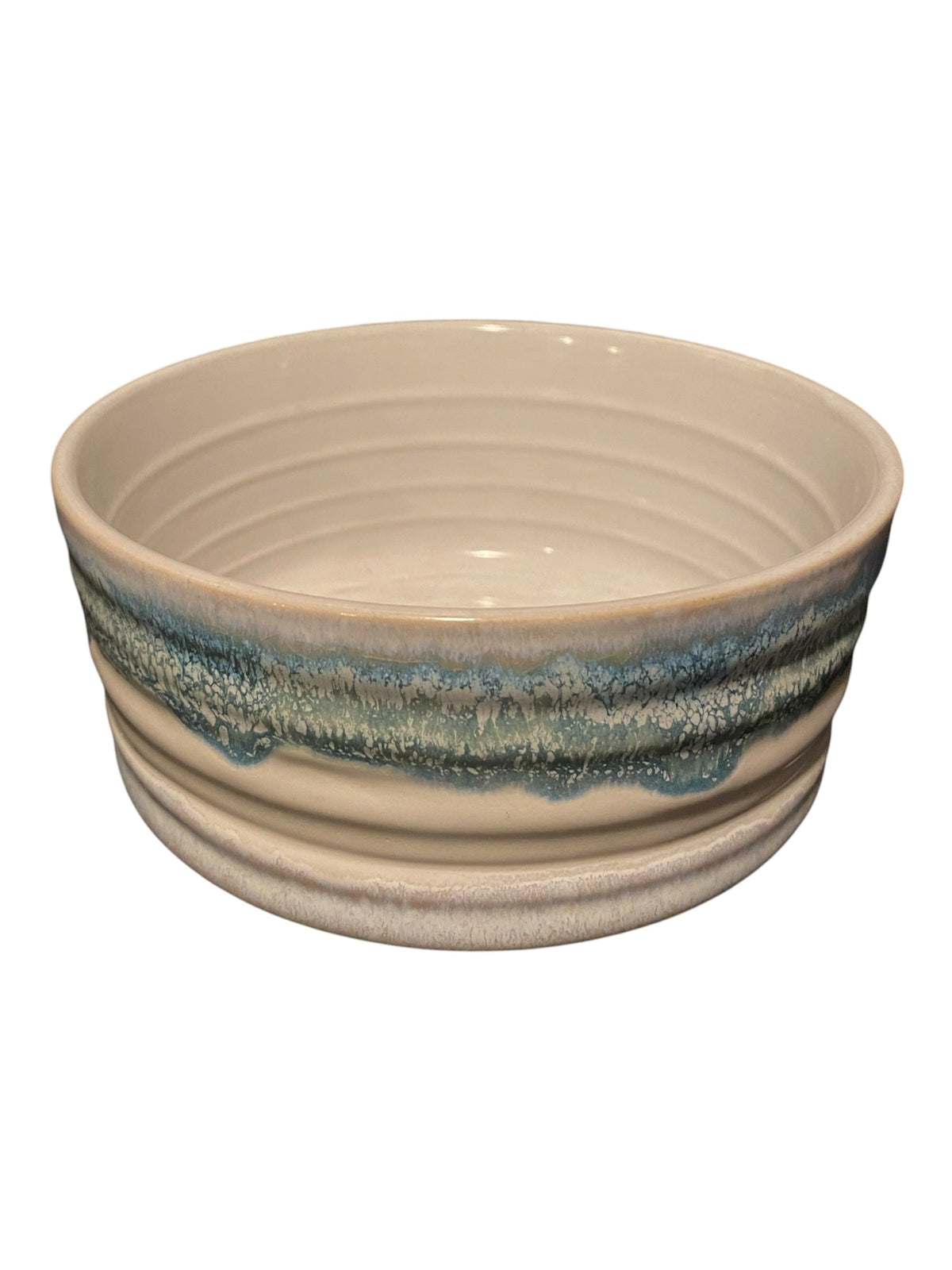 White and Turquoise Glaze Porcelain Bowl