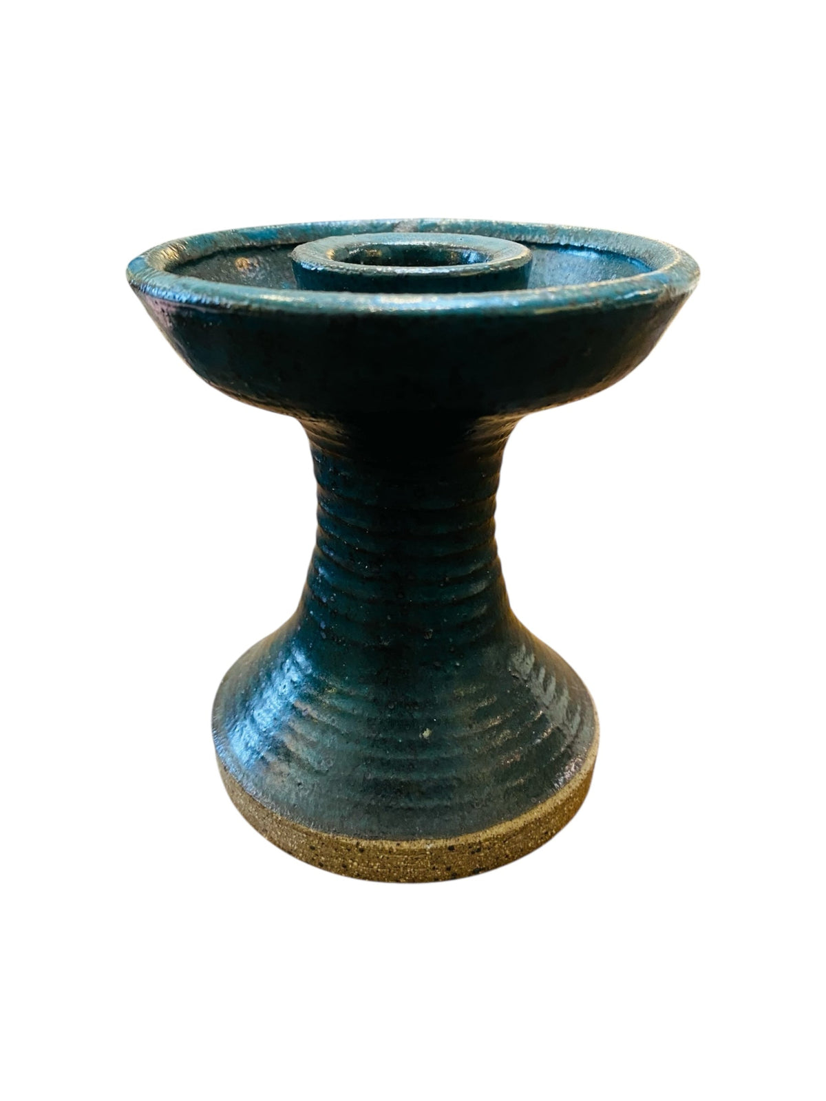 1976 Mossy Green Studio Pottery Candle Holder