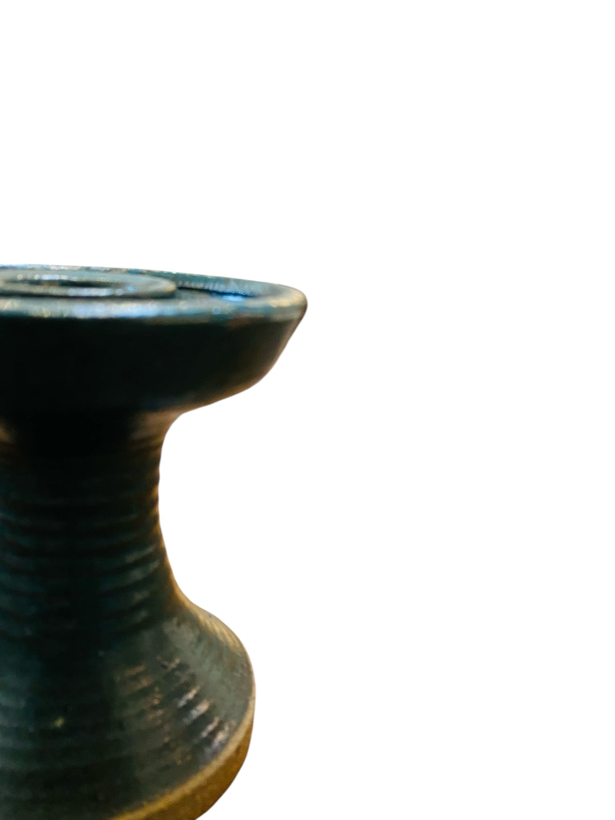 1976 Mossy Green Studio Pottery Candle Holder