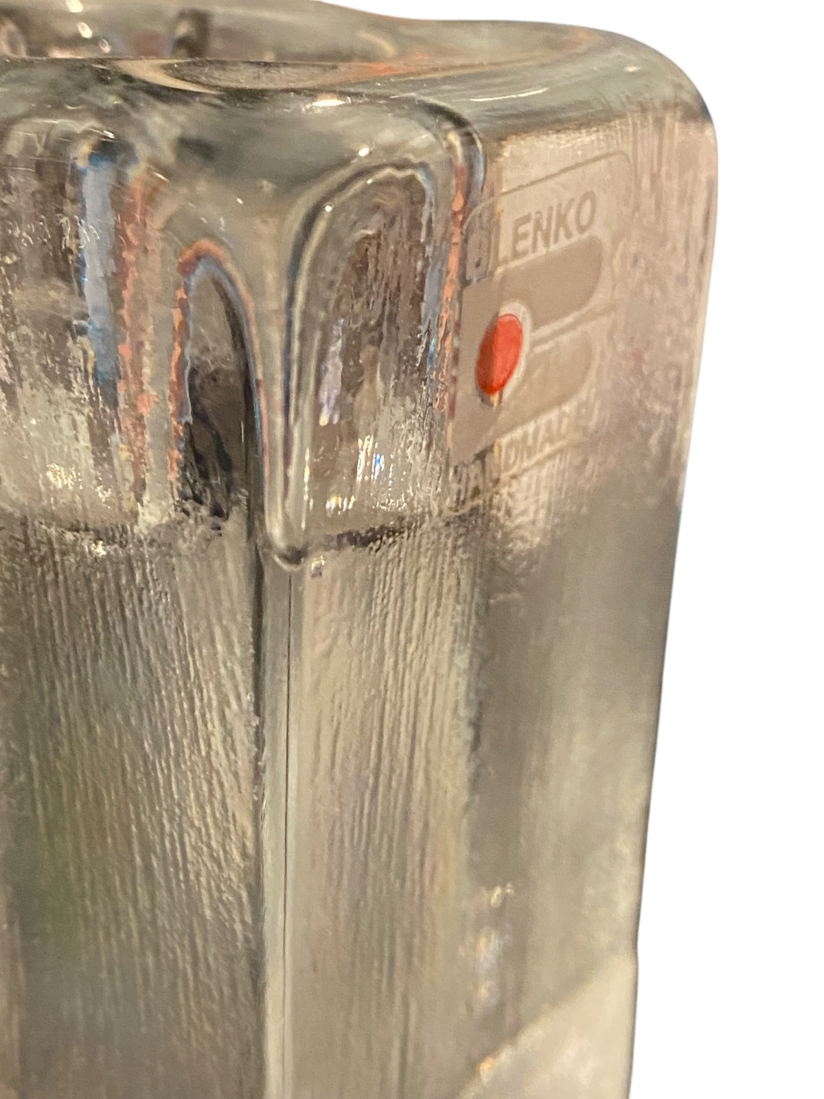 Heavy Glass Blenko Candle Holder