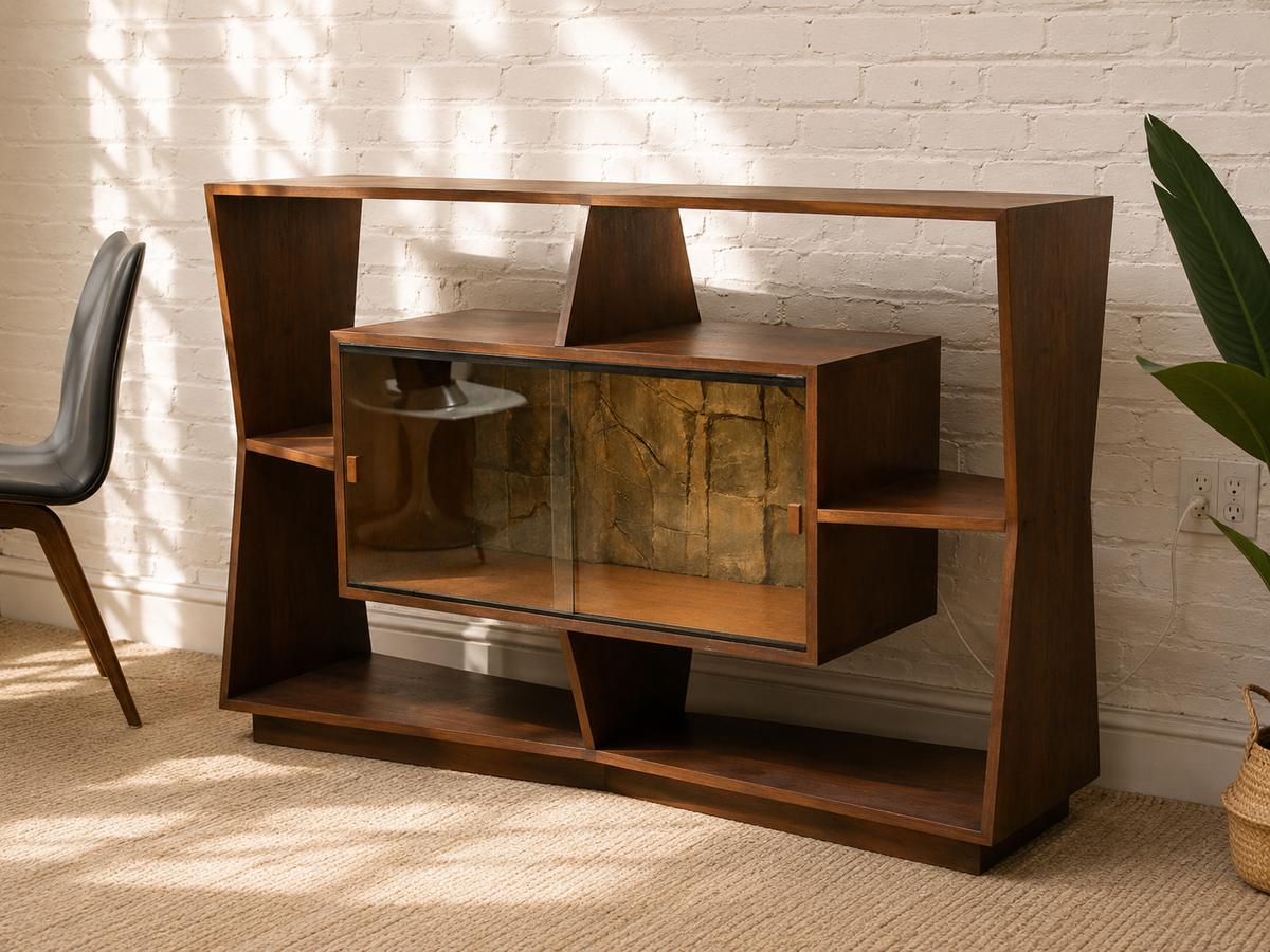 The Orbit Handcrafted Mid-Century Modern Wall Shelf