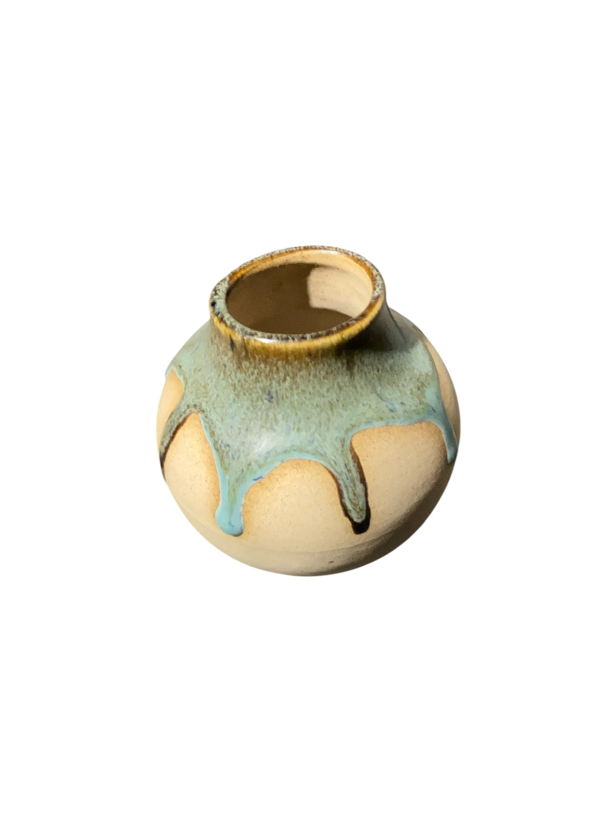 Small Saguaro Stoneware with Blue Drip Glaze