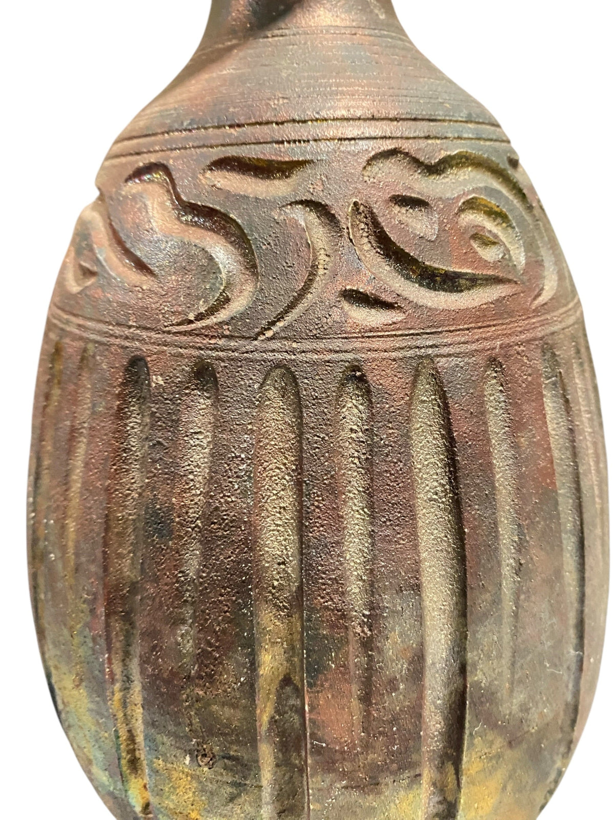 Copper Iridescent Raku Signed Vessel