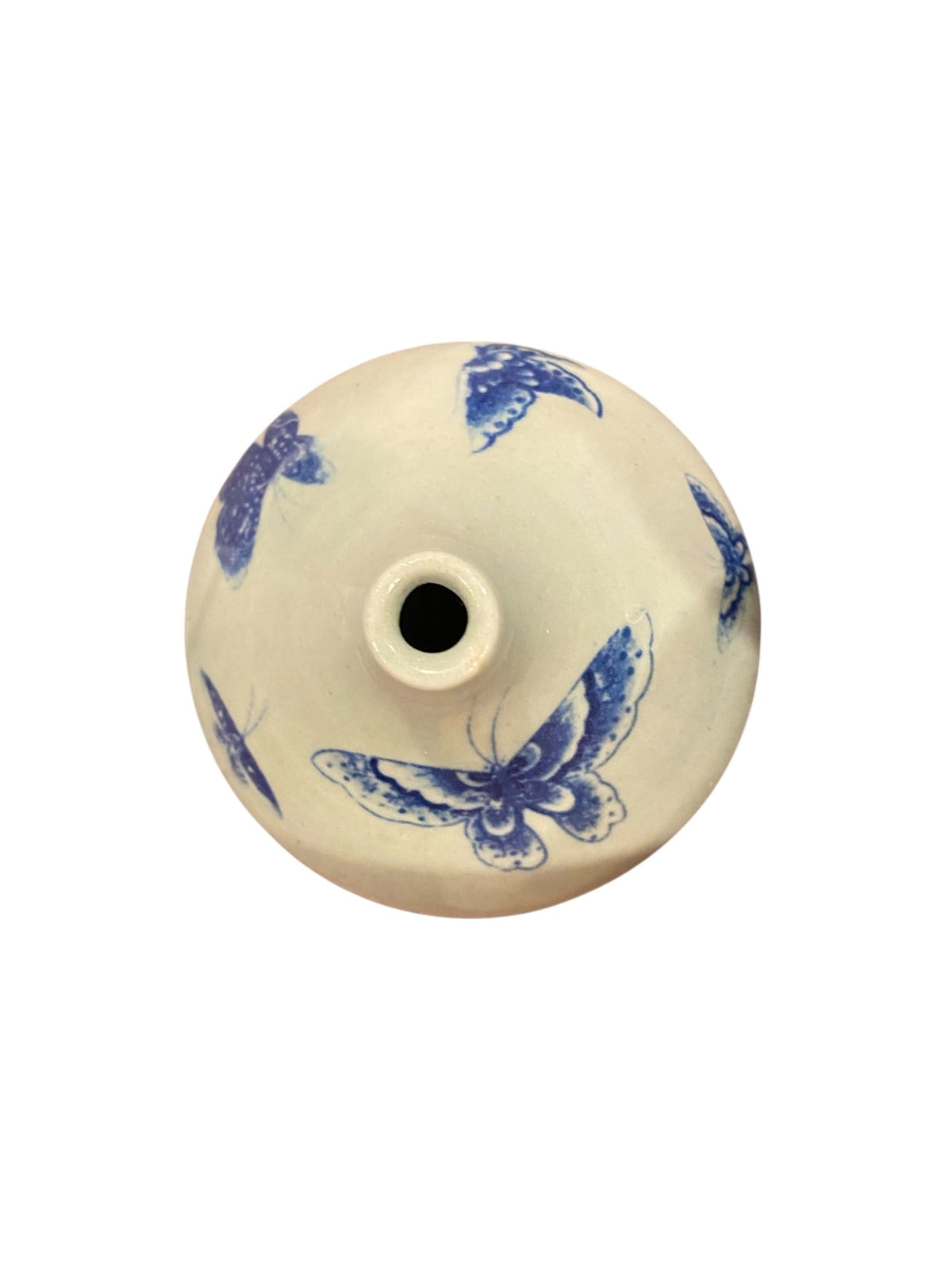 Blue Butterflies with Celadon Glaze Pottery