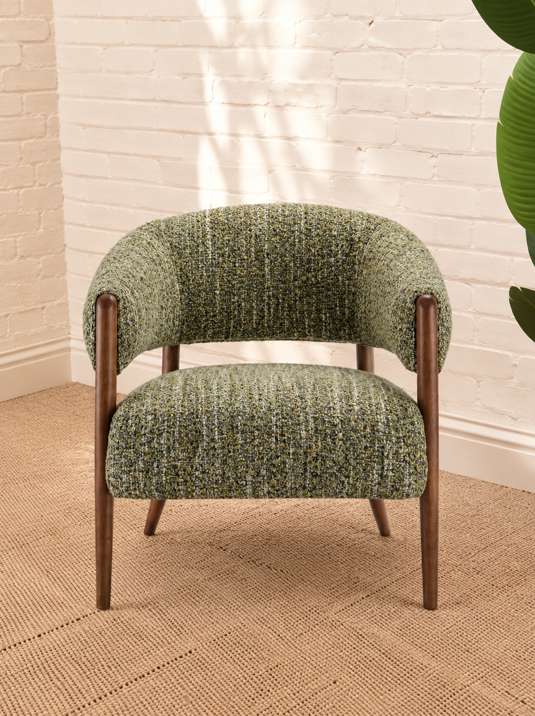 Abby Textured Accent Chair in Sage Amber