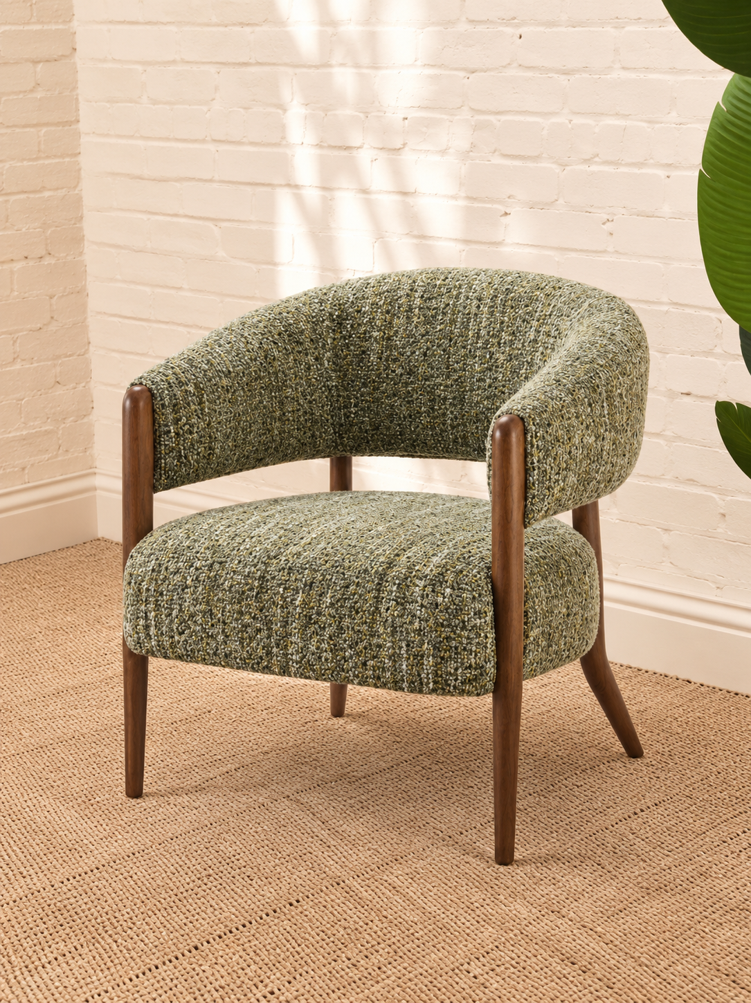 Abby Textured Accent Chair in Sage Amber