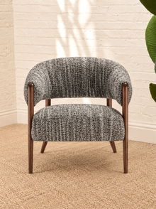 Abby Textured Accent Chair in Charcoal Grey
