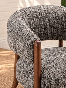 Abby Textured Accent Chair in Charcoal Grey