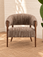 Abby Textured Accent Chair in Mocha