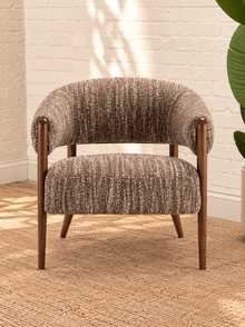 Abby Textured Accent Chair in Mocha