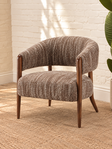 Abby Textured Accent Chair in Mocha