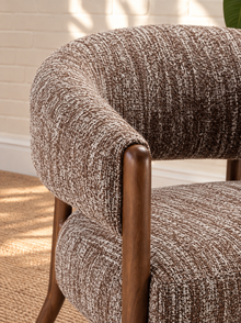 Abby Textured Accent Chair in Mocha