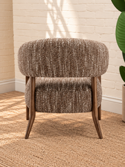 Abby Textured Accent Chair in Mocha