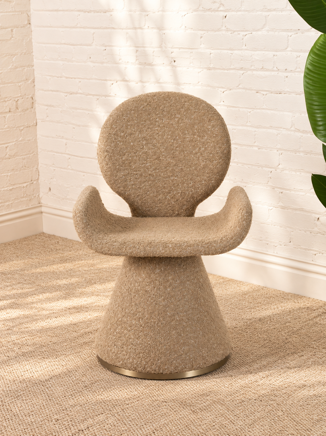 Adler Pedestal Dining Chair in Sand