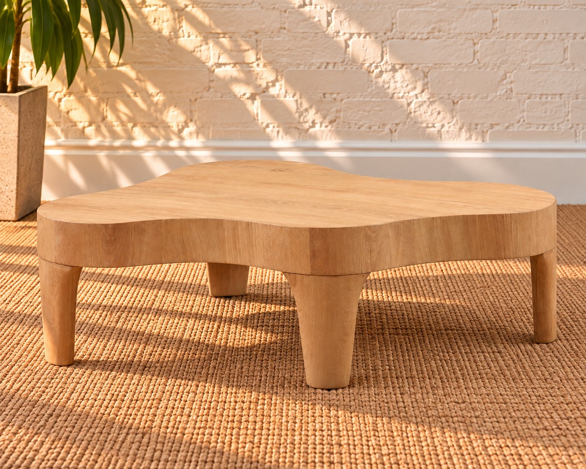 Alani Abstract Coffee Table in Natural Oak