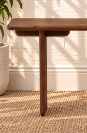 Alijah Sculptural Desk in Natural Brown