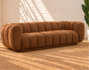 Amanda Textured Sofa in Terracotta