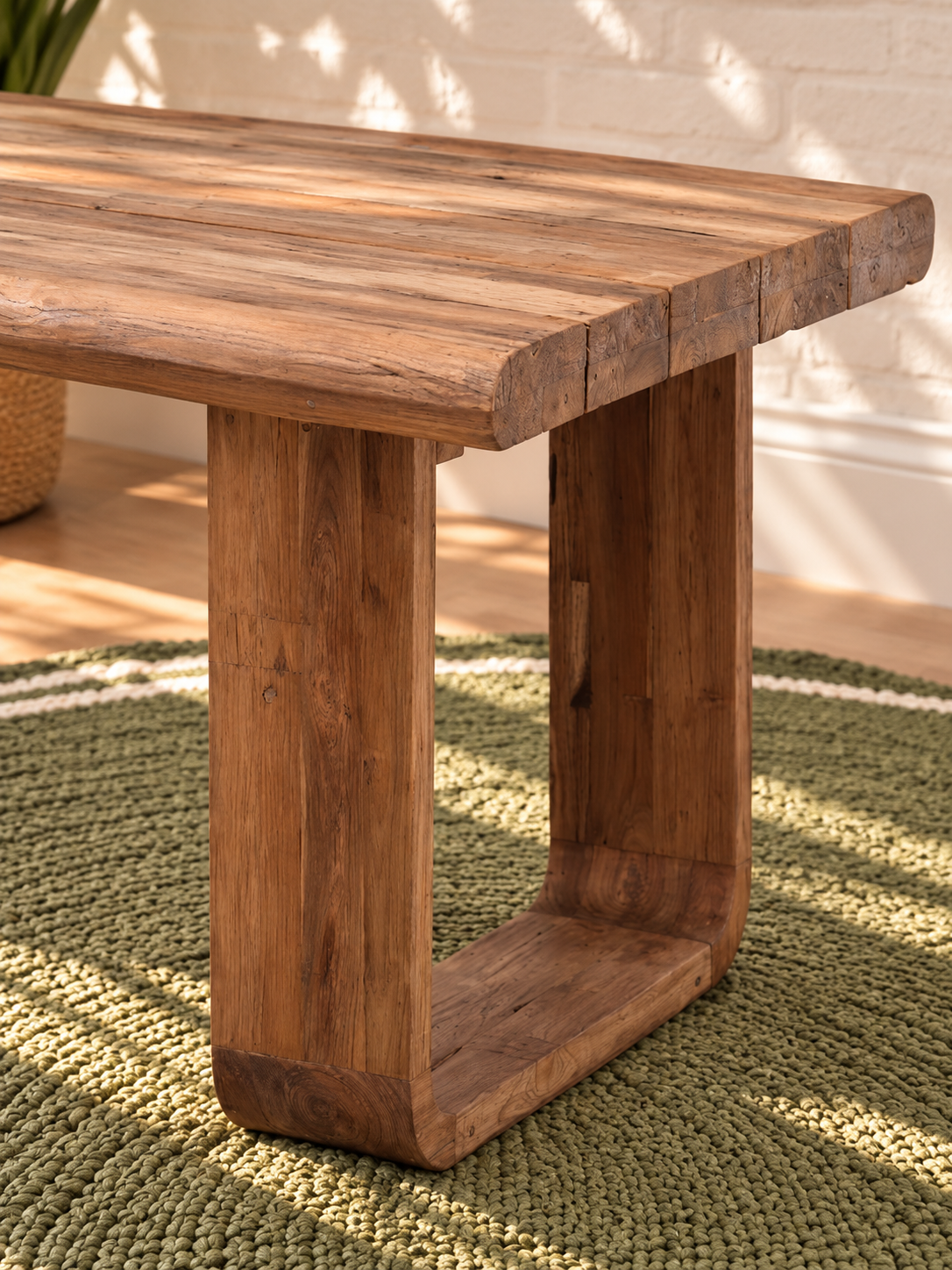 Asher Natural Teak Wood Outdoor Dining Table