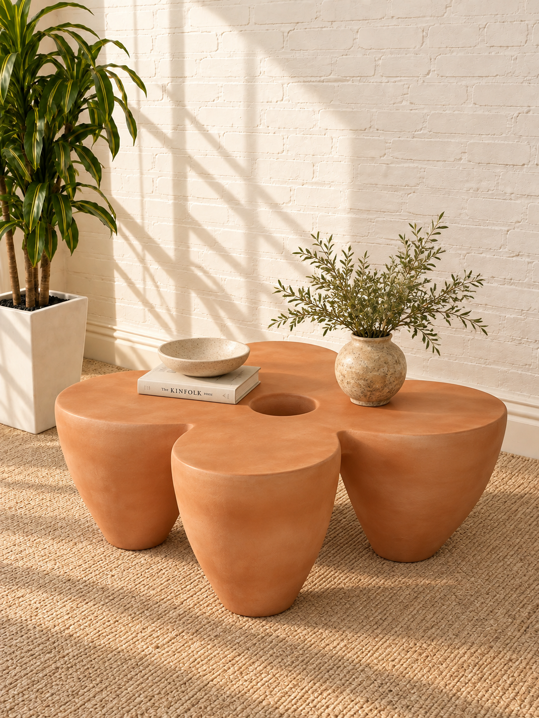 Aster Sculptural Amber Concrete Coffee Table