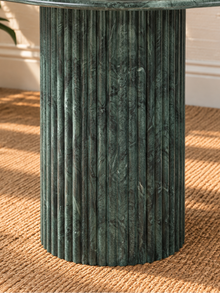 Atley Marble Dining Table in Forest Green