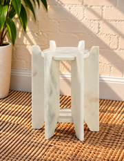 Avila Marble Side Table in Arctic Pearl