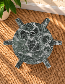 Avila Marble Side Table in Jade Frost