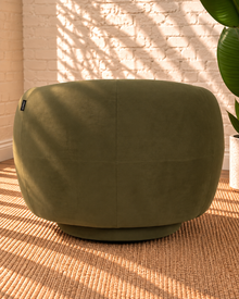 Axel Swivel Accent Chair in Olive Green